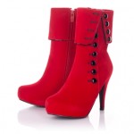 Red Boots With Black Buttons