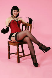 Playgirl Steel Boned Jacquard Floral Ruby Corset