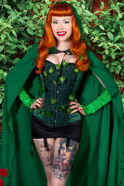 Poison Ivy Inspired Batman Corset in Emerald Green Satin