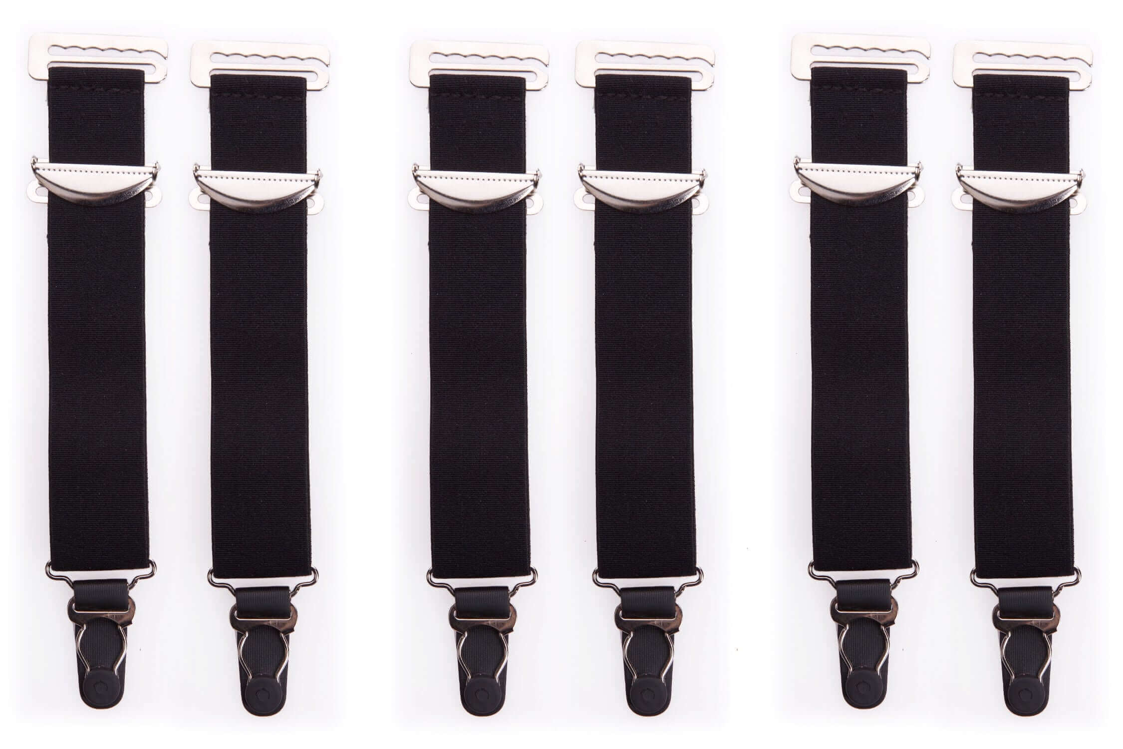 6 Wide Black High Quality Metal Suspenders/Garters 6 Wide Black High Quality Metal Suspenders/Garters