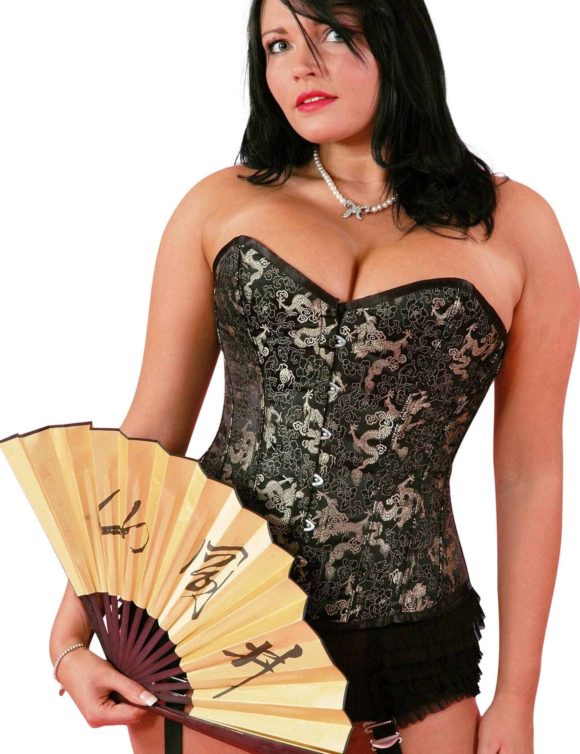 Playgirl Steel Boned Dragon Brocade Corset