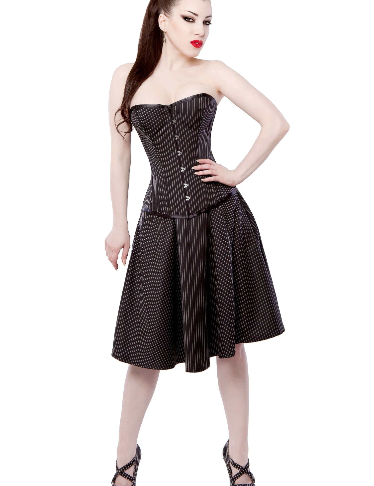 pinstripe corset dress BUSINESS ONLY PINSTRIPE CORSET