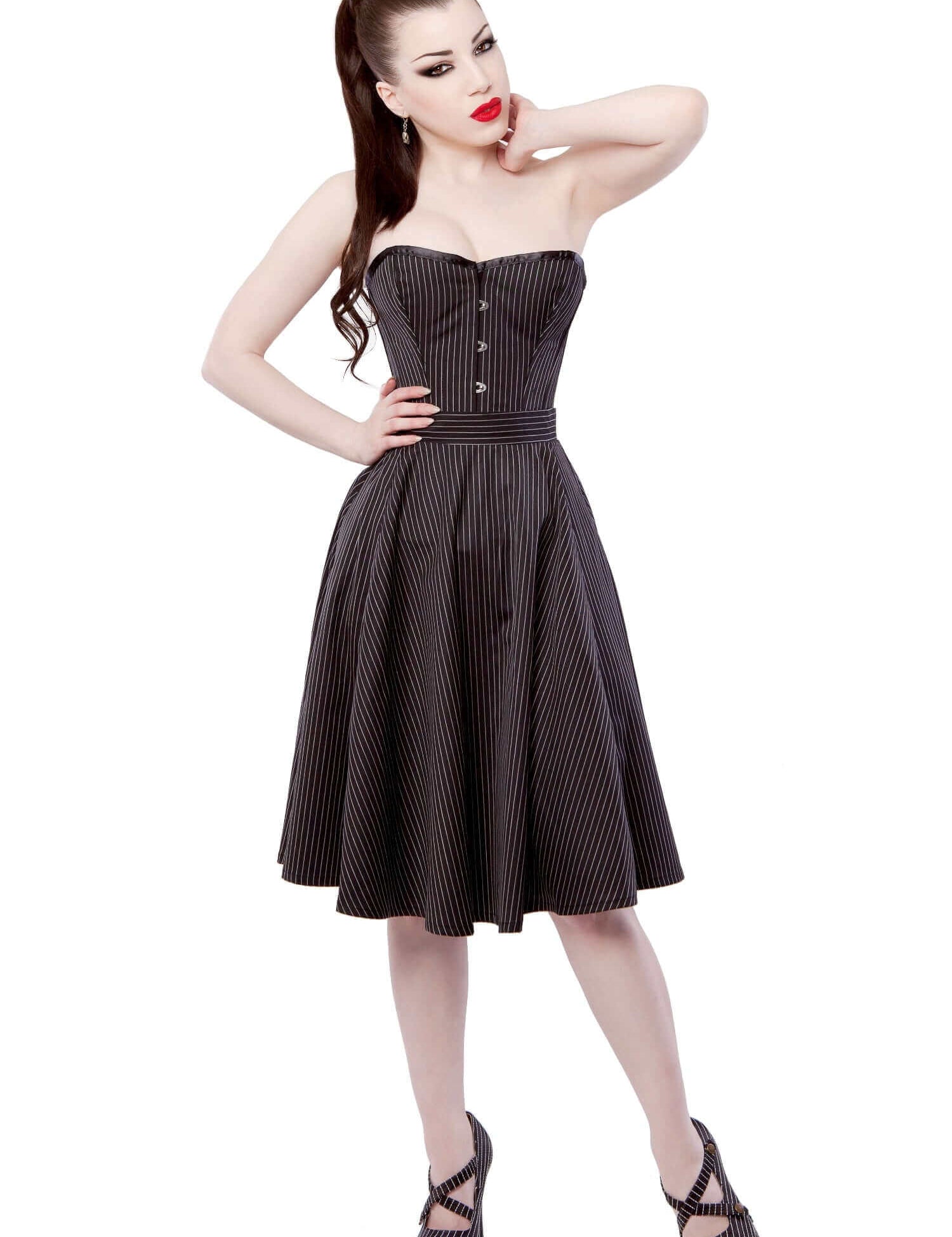 Pinstripe Corset Dress & Shoes
