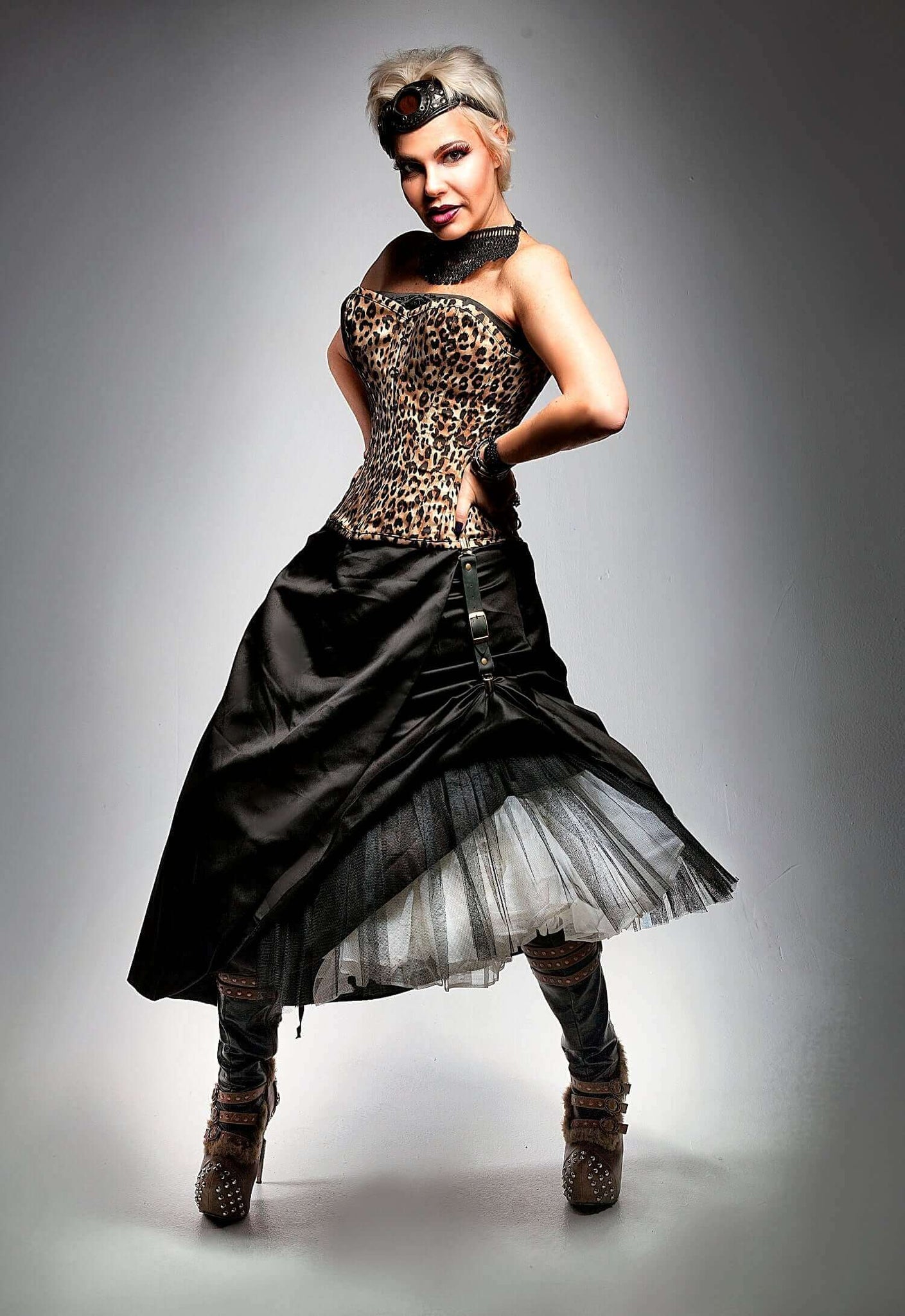 leopard print corset dress steel boned by leatherotics Shop Luxury Leopard Print Corset Dress